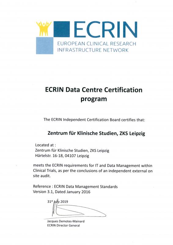 ECRIN Zertifikat
