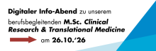 Ankündigung digitaler Info-Abend M.Sc. Clinical Research